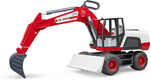 bruder 03411 - Mobilbagger - 1:16 Baustelle Baufahrzeug Löffelbagger Arbeiter bworld Baumaschine Spielzeug Sandkasten