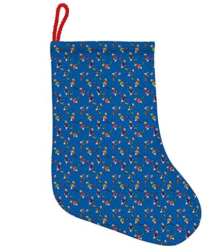 ABAKUHAUS Hunde Hängende Nikolausstiefel Weihnachtssocken, Christmas Time Hunde mit Schlitten, Weihnachtsstrumpf zum Aufhängen, 25x35cm, Mehrfarbig