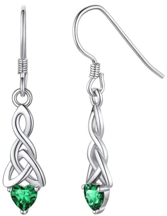 ChicSilver 925 Silber Tropfen Keltischer Knot Ohrring May simuliert smaragd königliche grüne steine ohrstecker winzige birthstone ohrringe für mädchen
