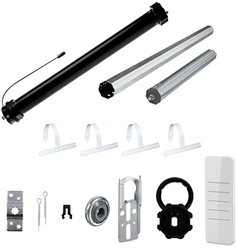 NOBILY Rolladen-Komplett-Set f. 60mm Achtkantwelle Funk elektronischer Maxi-Rolladenmotor 20Nm + Mechanik-Set, bis zu einer Gesamtlänge von 1,5 Meter