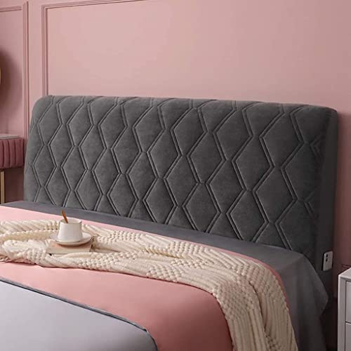 uyeoco Bett Kopfteil Bezug Bettkopfteil Hussen Kopfteilbezug Staubdicht, Gesteppt Einfarbig Massivholzbett Kopfstütze Bedside Decoration Protector (Color : Dark Gray, Size : 200cm)