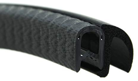 SMI-Dichtungsprofil DF16 für 2-5mm EPDM Moosgummi/Vollgummi mit Stahleinlage selbstklemmend ohne Kleber - Kantenschutz mit Fahne seitlich Dichtung, Kantenschutzdichtprofil für Auto (5 m)