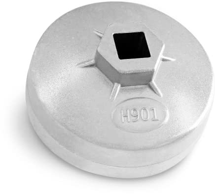 Bonsicoky Llave de filtro de aceite de 14 flautas de 65 mm, herramienta de extracción de filtro de aceite de aluminio para automóviles (modelo 901)