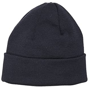 Leuchtfeuer Strickwaren Feinstrickmütze Föhr 306（anthrazit 100% Merinowolle, einfacher Umschlag，Made in Germany