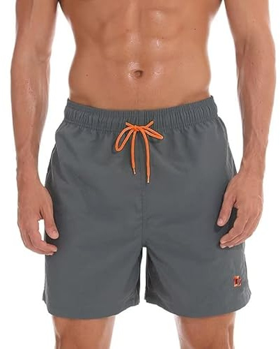 Tansozer Herr Shorts Korta Byxor Badbyxor för Män Badshorts för Herrar Surfing Boardshorts Strandshorts Ventilerande Simshorts med Mesh Foder Simma Kort Grå 3XL