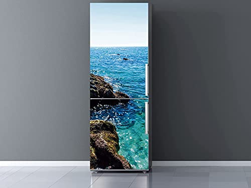 Oedim Vinile per frigorifero Cala di Maro, Vinile Premium, 185 x 60 cm | Adesivo resistente e di facile applicazione | Adesivo decorativo dal design elegante
