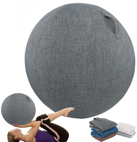 ALSUP Schutzhülle Für Gymnastikball,Leinen Schutz Yoga Ball Abdeckung Büro, Schmutzabweisend, Langlebig, rutschfest, Für Schwangerschaft, Fitness, Yoga,004,65cm