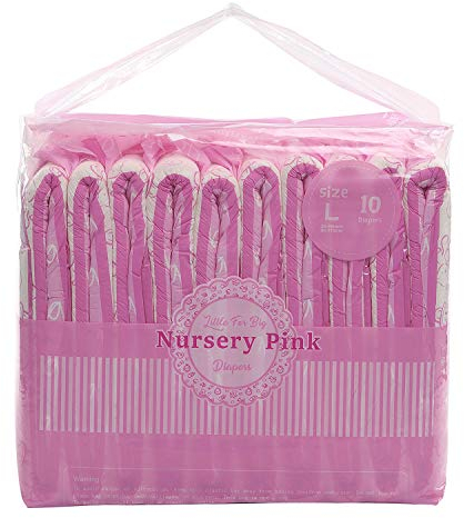 LittleForBig 4500-5000 ml Erwachsenen Gedruckten Windeln 10 Stück - Kindergarten Rosa (L)