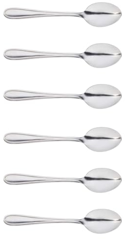 ACAN Tradineur - Pack de 6 cucharas soperas de acero inoxidable, cucharas de mesa clásicas para sopas, caldos, potajes, aptas para lavavajillas - 19,5 cm