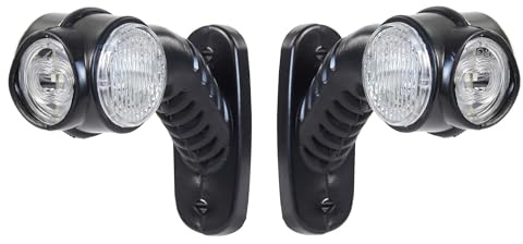 Wiltec 2x 4 LED Seitenleuchte 12V runde Positionsleuchte für Anhänger Begrenzungsleuchte für LKW
