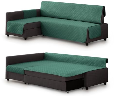 Milica Gepolsterter Bezug kompatibel mit IKEA Friheten Ecksofa | Waschbarer Schutz in elegantem Design | Für Linke oder rechte Chaiselongue geeignet | Für Haustiere und Kinder geeignet | Farbe Grün
