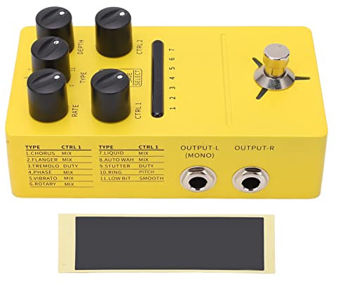 Gitarren-Multieffektpedal, Stereo, 11 Modulationseffekte, True Bypass, Phasenverschiebung, Trill-Flanger-Pedal, Tremolo-Pedal, Multi-Modulationspedal für E-Gitarre FS05