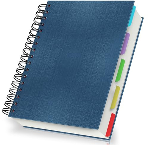 Yarotm Notizbuch A5 Liniert - 1 Pack Spiralblock Notebook - 14x21cm Royalblau Notizblock A5 Hardcover - 100GSM Liniert Notizheft A5-240 Seiten Tagebuch Spiralbindung Travel Diaries