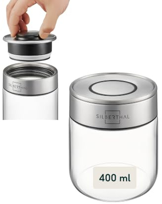 SILBERTHAL Vorratsdosen Glas mit Deckel 400 ml | Vorratsgläser mottensicher für luftdichte & auslaufsichere Aufbewahrung in der Küche