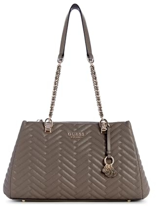 GUESS Damen Anning Schultertasche Umhängetasche, Dark Taupe
