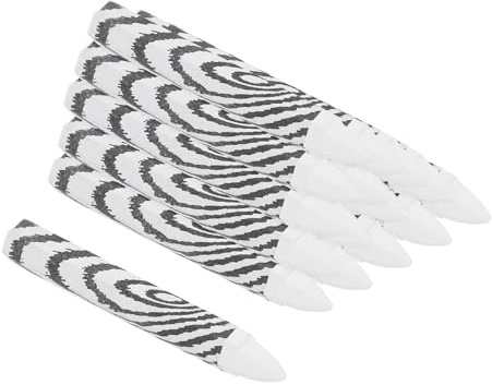 PATIKIL Lumber Marking Crayons, 50 Pcs 4x0.56 inch Hex Wax Tire Marker Drawing Crayons for Wood, Glass, Ceramics, Cartons, Cloth, Stone, White