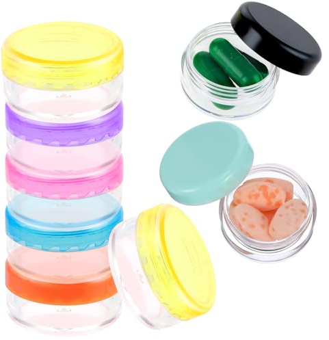 Dimeho Kleine Pillen-Organizer-Box, 8 Stück, Reise-Pillendose, tragbar, täglich, Mini-Pillenbehälter, BPA-frei, für Tasche, Geldbörse, Aktentasche, Medikamenten-Aufbewahrungsbox