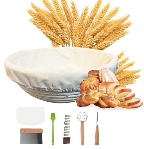 Tefrine Sourdough Bread Banneton Proofing Baskets Set, 11 PCS Sourdough Starter Kit with Proofing Basket and Baking Tools - Professional Sourdough Bread Baking Supplies