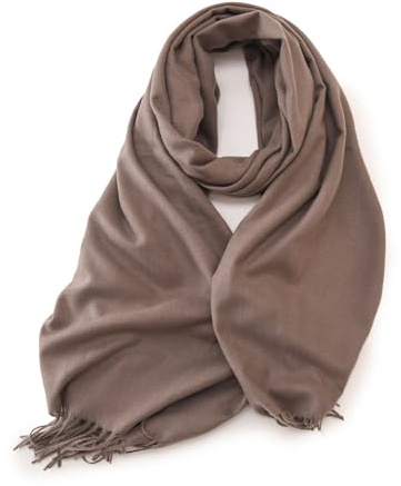 KARMA.DIEM Schal Damen Herren XXL 180x65 cm Cashmere Merino Touch weich leicht groß Stola Halstuch Schultertuch Wrap Pashmina Oversize Unisex - Cappuccino