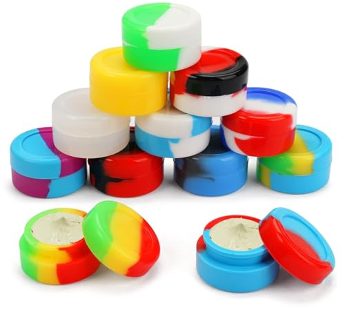 TenaLucy 12 Pièces Récipients Ronds en Silicone,5ml Mini Récipients en Silicone Pot Creme Vide de silicone Multi-Usage Pot Cosmétique Vide Rond Récipient,pour Crèmes,Cosmétiques