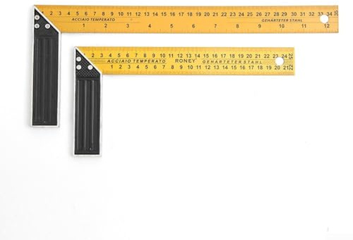 Niceminiwall Stainless Steel 90 Degree Angle Measuring Square Ruler,10/14inch,For Woodworking Angle Ruler,L-Shaped Woodworking Measuring Wood Tool (25cm+35cm)