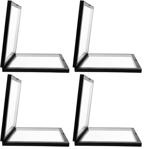 DEARMAMY 4stücke Floating Schmuck Display Halter Transparente Pe-folie Vitrine Für Ringe Ohrringe Und Münzen Elegantes Organizer Schwarz