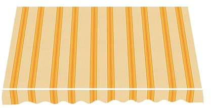 Telo di Ricambio per Tenda da Sole a Caduta in Poliestere da 280gr/mq PU Impermeabile (Giallo e Beige, L300xP250 CM)