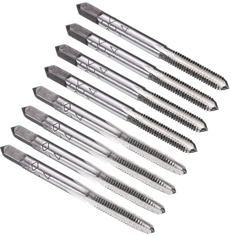QUARKZMAN 8 teiliges Hand Gewindebohrer Set, M4x0,7 Metrisch Gewindeschneider, Rechtshänder Legierter Werkzeugstahl, Geradnut-Vorschneider(VB) und Mittelschneider(MB)