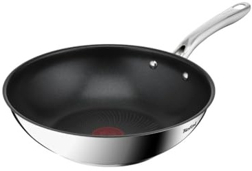 Tefal Infinite Wokpfanne Induktion 28 cm, Wokpfanne Antihaftversiegelung, Thermo-Signal bei idealer Brattemperatur, einfache Reinigung, für alle Herdarten geeignet, Premium-Edelstahl, H8151925