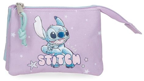 Joumma Disney Lovely Stitch Portafoglio Viola 14x10x3,5 cm Poliestere