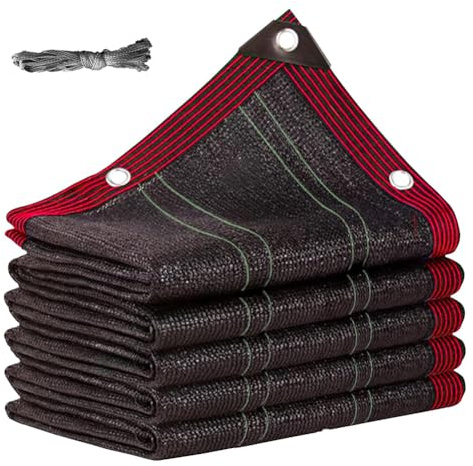 Pobbycrafm Rete ombreggiante, Vela Ombreggiante con Protezione Solare 99% Teli Ombreggianti con Corda e Occhiellato per Esterno, Giardino, Terrazzo, Balcone 6x6m