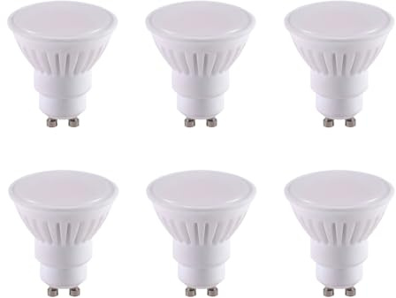 Jiotouhu GU10 LED-Glühbirne, Keramische Hülle, 110° Strahlwinkel, Warmweiß 2700K, 10W LED-Spotlight-Glühbirnen, Entspricht einer 100W Halogen-Glühbirne, AC175-265V, Nicht dimmbar, 6er-Pack