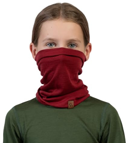 menique Kinder 100% Merino Schlauchschal Kinderschal, Königsblau Kirsche