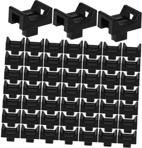 SEWACC 100piezas Portacables De Soporte Para Bridas Base De Montaje Para Cables Soporte Atornillable Para Bridas De Cables Color Negro Para Fijación De Instalaciones Eléctricas