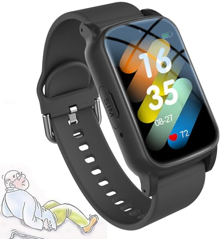 Reloj inteligente con detección de caídas, pulsera SOS, rastreador GPS, alarma personal con botón de asistencia de emergencia para personas mayores
