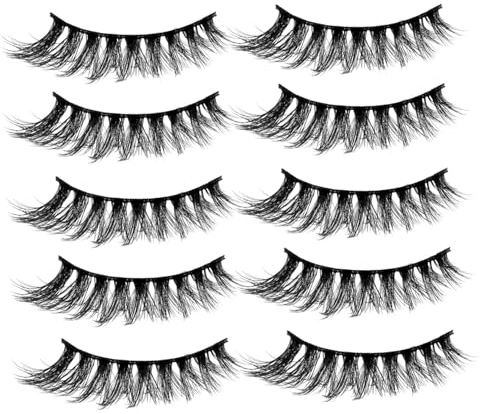 PENIKOKO Ciglia Finte 3d Lunghe e Curls Dense, 5 Paia, Artificial Eyelashes in Fibra Sintetica, Estensioni Ciglia Naturali per Donna e Women