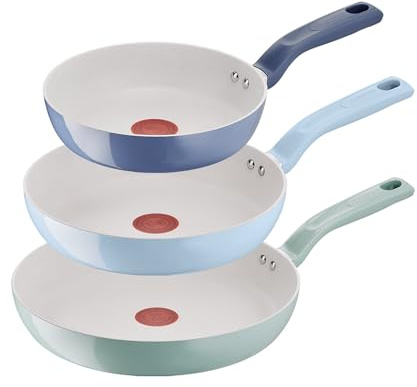 Lagostina Armonia, Set di Padelle Antiaderenti 3 Pezzi in Alluminio, Rivestimento Mineralia, Indicatore di Calore Thermo-Signal, Manico Rivettato, Compatibili con Induzione