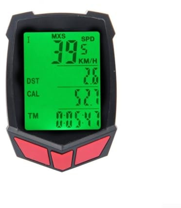 Jotekonoby Wasserdicht für Fahrradcomputer mit LCD-Hintergrundbeleuchtungsanzeige – Tachometer Kilometerzähler für Radfahren Performance Tracking, Distanz und Kalorienmessung (A)