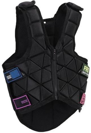 Gilet Equestre, Comodo Gilet da Equitazione di Sicurezza Gilet Protettivo Gilet Unisex Chiusura con Cerniera per Bambini Ragazzi Ragazze (CS)
