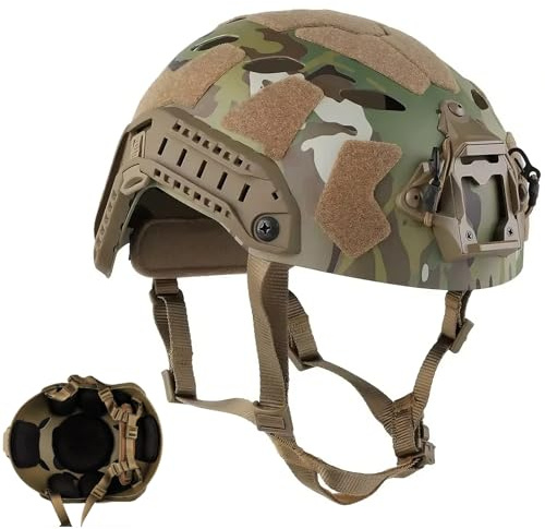 LZAQHMT Version Simplifiée Ops-Core SF Super High Cut Casque Tactique - Équipement De Protection Rapide pour Airsoft Et Paintball pour Le Cyclisme en Extérieur(CP)