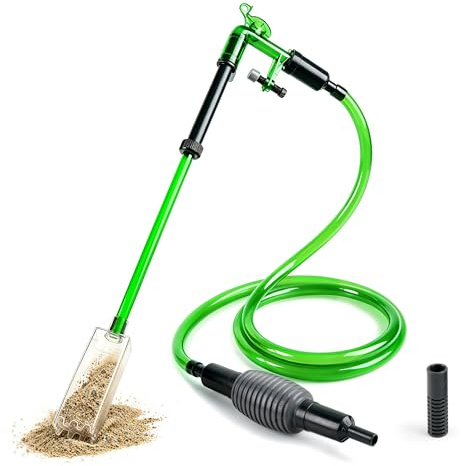 NICREW 2-in-1 Aquarium Reiniger, Mulmsauger & Wasserwechsler für 80-300 L | Freihändiger Betrieb, Einfacher Siphon-Start, Abnehmbarer Anschluss, Verstärktes Luftkissen, Entfernt Fischabfälle & Schmutz