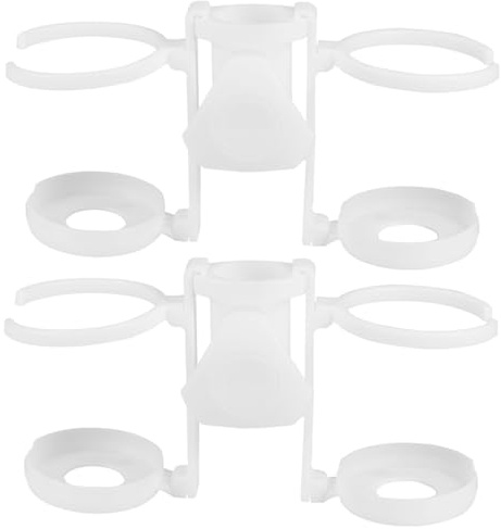 LIFKICH Portavasos de Plástico Blanco 2 Piezas para para Sombrillas de Playa Tornillo Acolchado Portátil para Patio y Jardín Reutilizable