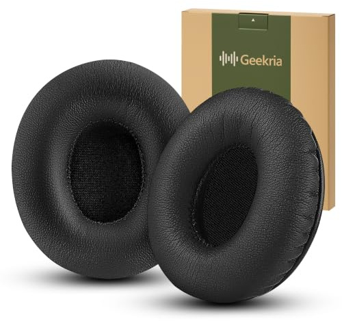 Geekria QuickFit Replacement Ear Pads for Beats Solo HD Headphones, Ear Cushions, Repair Parts with Video Guide (Black)
