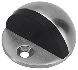 TaleeMall Half Moon Oval Floor Door Stop-Solid Stainless Steel Door Stopper and Rubber Bumper (1 Pcs)