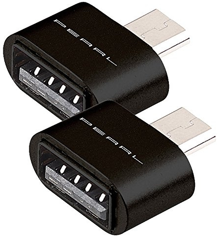 2 adaptateurs USB - Micro USB OTG avec boîtier en aluminium [Pearl]