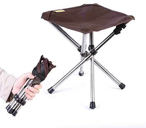 KVASS Camping-Stuhl Faltbarer Outdoor Hocker (Brown)