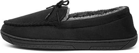 The Slipper Company Mens Moccasin Slipper in Black - Size 11 UK - Black