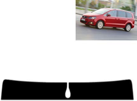 Sonnenblendstreifen für-Seat Alhambra 5-Türen 2010-2020 Passgenaue Tönungsfolie (05% Tiefschwarz)