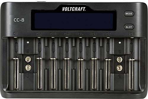VOLTCRAFT CC-8 Rundzellen-Ladegerät LiIon, LiFePO, NiMH, NiCd A, Mignon (AA), Micro (AAA), Mini (AAAA), 9 V Block, Baby