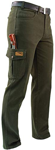 La Chasse® Jagdhose Monza - Robuste Arbeitshose für Herren - Cargohose mit Stretch, Schmutz- & Wasserabweisend - Taktische Outdoorhose für Trekking & Wandern - Olivgrün Wanderhose Jägerhose von Oefele